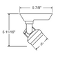 Juno Track Lighting T252L-27K-S-SL Cylindra 18W LED 2700K, Spot Beam Spread, Silver Finish