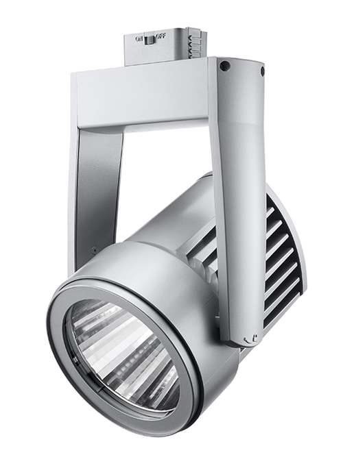 Juno Track Lighting T255L G2 27K 80CRI PDIM FL SL Cylindra 36W LED Track Fixture 2700K, 80 CRI, Flood, Silver Finish