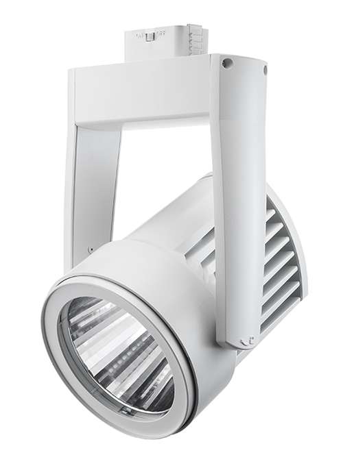 Juno Track Lighting T255L G2 40K 90CRI PDIM FL WH Cylindra 36W LED Track Fixture 4000K, 90 CRI, Flood, White Finish
