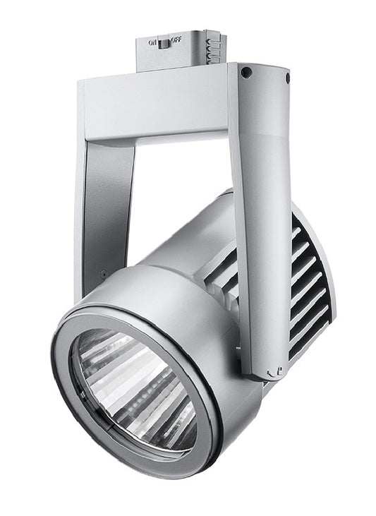 Juno T255L G3 35K 90CRI PDIM FL SL Cylindra 35W Dimmable LED Trac Light, 3500K Color Temperature, 90 CRI, Flood Distribution, Silver Finish