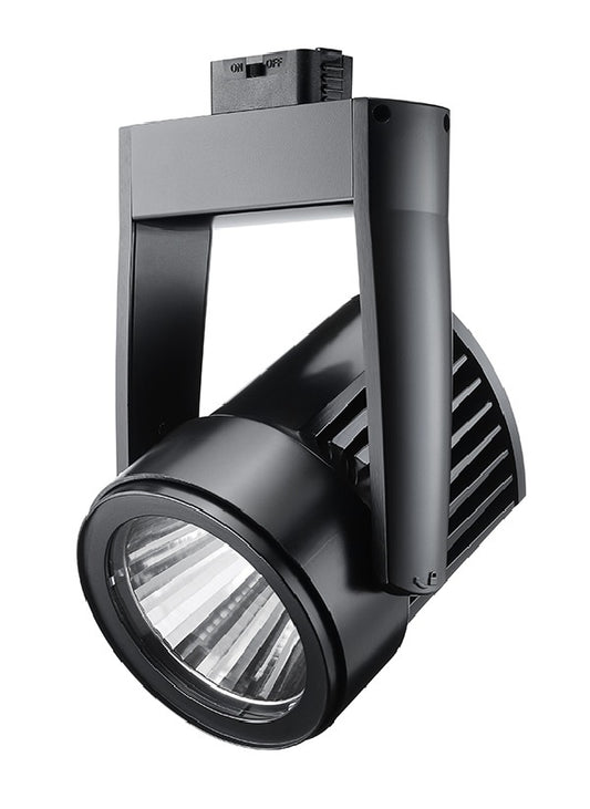 Juno T255L G3 40K 80CRI PDIM SP BL Cylindra 35W Dimmable LED Trac Light, 4000K Color Temperature, 80 CRI, Spot Distribution, Black Finish