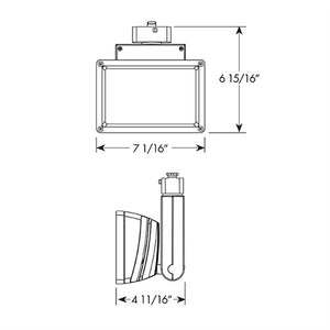 Juno T260L 30K 80CRI PDIM WH Track Lighting Trac Master 55W LED Wall Wash Flood Light, Universal 120V Trac Adapter, 3000K Color Temperature, 80 CRI, Phase Dimmable, White Finish