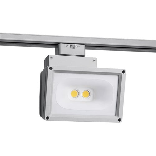 Juno T260L 35K 80CRI PDIM SL Track Lighting Trac Master 55W LED Wall Wash Flood Light, Universal 120V Trac Adapter, 3500K Color Temperature, 80 CRI, Phase Dimmable, Silver Finish