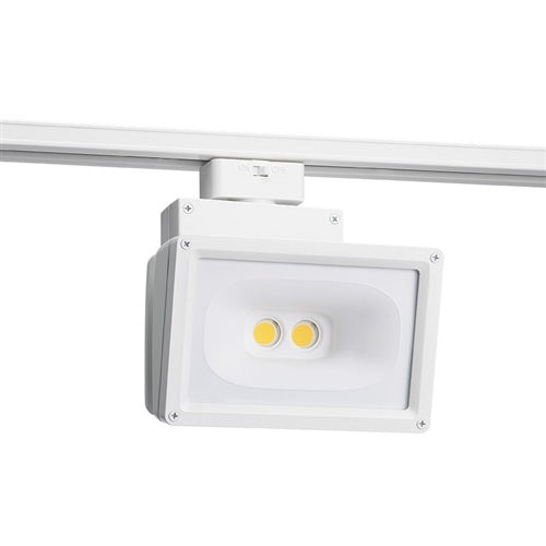 Juno T260L 40K 90CRI PDIM WH Track Lighting Trac Master 55W LED Wall Wash Flood Light, Universal 120V Trac Adapter, 4000K Color Temperature, 90 CRI, Phase Dimmable, White Finish