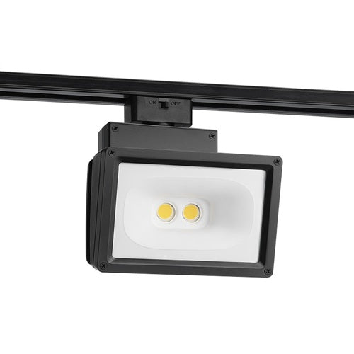 Juno T260L 40K 97CRI PDIM BL Track Lighting Trac Master 55W LED Wall Wash Flood Light, Universal 120V Trac Adapter, 4000K Color Temperature, 97 CRI, Phase Dimmable, Black Finish