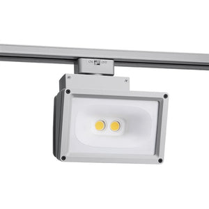Juno T260L 40K 97CRI PDIM SL Track Lighting Trac Master 55W LED Wall Wash Flood Light, Universal 120V Trac Adapter, 4000K Color Temperature, 97 CRI, Phase Dimmable, Silver Finish