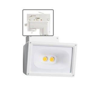 Juno T260L HTEK 35K 80CRI OFF WH Track Lighting Trac Master 55W LED Wall Wash Flood Light, HTEK 277V Trac Adapter, 3500K Color Temperature, 80 CRI, Non Dimming, White Finish