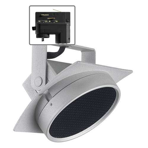 Juno Track Lighting T271L 40K 80CRI PDIM SP SL THCL1SL Arc 13W Dimmable LED Track Fixture 4000K, 85 CRI, Spot, Hexcell Louver, Silver Finish