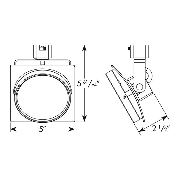 Juno T271L G2 30K 80CRI PDIM NFL SL THCL1SL Track Lighting Arc 9W Dimmable LED Track Fixture, 3000K, 80 CRI, Narrow Flood, Installed Louver, Silver Finish