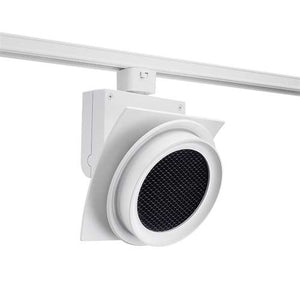 Juno Track Lighting T275L 27K 80CRI PDIM NFL WH THCL2WH Trac Master Arc XL 26W LED, 2700K Color Temperature, 80 CRI, Narrow Flood, Hexcell Louver, White Finish