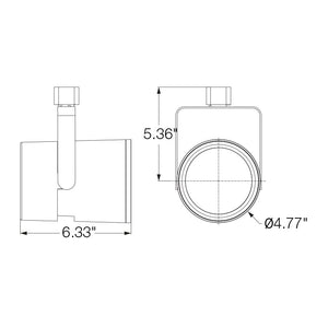 Juno Track Lighting T285L G2 35K SPW OFF NFL WH Trac Master LED Classics 36W Flat Back Cylinder, 3500K Color Temperature, Spectral White, Narrow Flood Beam, White Finish