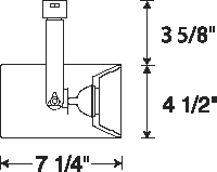 Juno Track Lighting T340BL (T340 BL) Cylinder with Integral Transformer - Low Voltage 50W MR16, Black Color