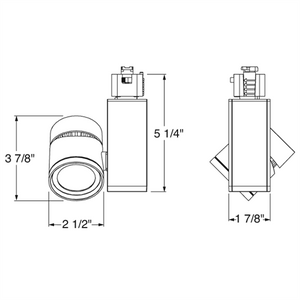 Juno Track Lighting T381L-3HCSWH 13W Vertical Cylinder LED, 3000K Color Temperature, 90 CRI, Spot Beam Spread, White Finish