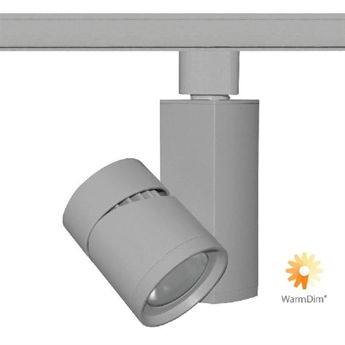 Juno Track Lighting T381L G2 WDIM HALR 90CRI PDIM NFL SL 11W Vertical Cylinder LED, WarmDim 3000K-1800K, 90 CRI, Phase Dimmable, Narrow Flood Distribution, Silver