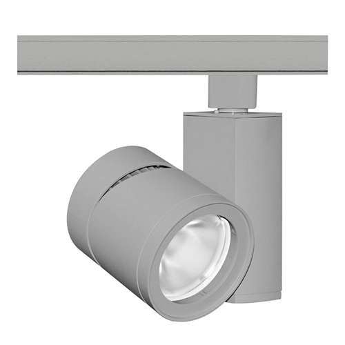 Juno Track Lighting T383L 30K 90CRI PDIM NFL SL 24W Vertical Cylinder LED, 3000K Color Temperature, 90 CRI, Narrow Flood Beam Spread, Silver Finish