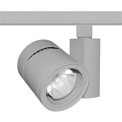 Juno Track Lighting T385L-3VSSL 39W Vertical Cylinder LED, 3000K Color Temperature, Spectral White, Spot Beam Spread, Silver Finish