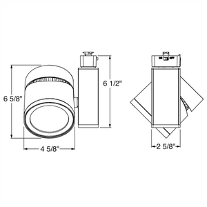 Juno Track Lighting T387L-27NWH 48W Vertical Cylinder LED, 2700K Color Temperature, 80 CRI, Narrow Flood Beam Spread, White Finish