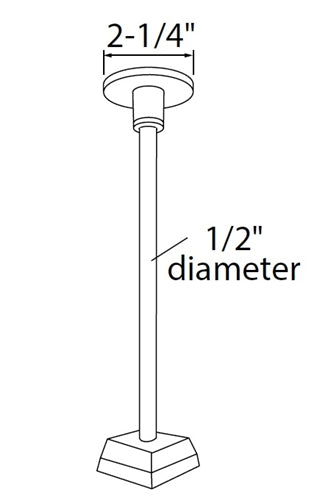 Juno Track Lighting T9091M 12IN WH 12" Pendant Stem Mechanical Support Kit, White