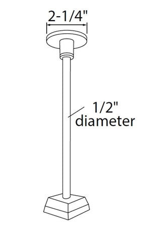 Juno Track Lighting T9091M 48IN SL 48"  Pendant Stem Mechanical Support Kit, Silver