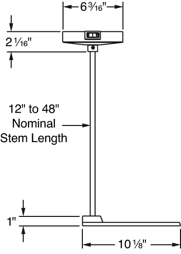 Juno Track Lighting T91CLF-36-SL (T91CLF 36IN SL) Trac Master Current Limiting Pendant Stem Kit for Rigid Ceiling, 36 inch, Silver Finish