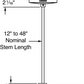 Juno Track Lighting T91CLF-48-BL (T91CLF 48IN BL) Trac Master Current Limiting Pendant Stem Kit for Rigid Ceiling, 48 inch, Black Finish