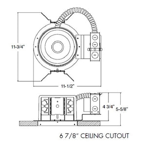 Juno Recessed Lighting TC22LED G4 20LM 27K 90CRI MVOLT EZ10 CP 6" New Construction TC-Rated LED New Construction, 2000 Lumens, 2700K Color Temp, 120-277V, eldoLED 0-10V, 10% Dim Chicago Plenum
