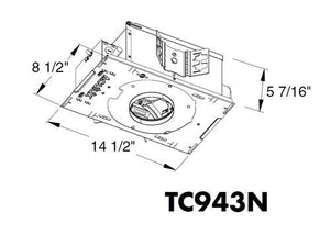 Juno Aculux TC943N MLV 120 Recessed Lighting 3 inch Low Voltage New Construction Housing with 120V Magnetic Transformer