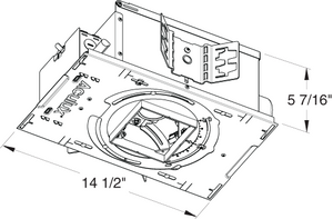 Juno Aculux Recessed Lighting TC943SQ-E2 (TC943SQ ELV 277) 3-1/4 inch Low Voltage New Construction Standard Square Adjustable Housing with 277V Electronic Transformer