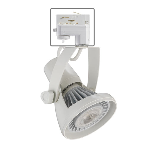 Juno HD Commercial Track Lighting TEK1030EWH (T1030 TEK E26 75W WH) 75W PAR30L E26 Base Die Cast Gimbal Ring Lampholder, White Finish