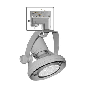 Juno HD Commercial Track Lighting TEK1031SESL (T1031S TEK E26 75W SL) 75W PAR30S E26 Base Die Cast Gimbal Ring Lampholder, Silver Finih