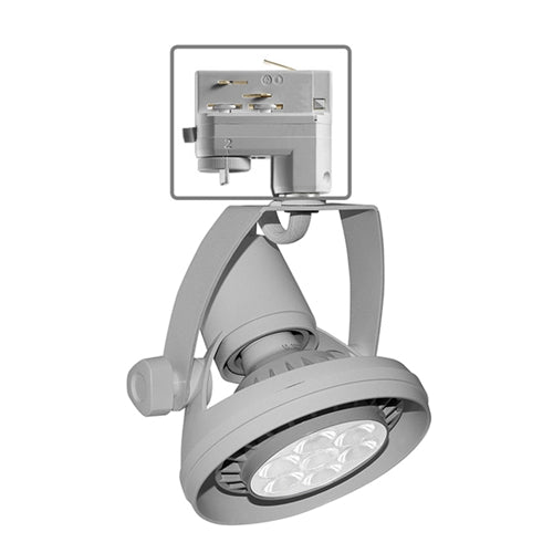 Juno HD Commercial Track Lighting TEK1031SESL (T1031S TEK E26 75W SL) 75W PAR30S E26 Base Die Cast Gimbal Ring Lampholder, Silver Finih