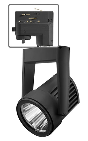 Juno HD Commercial Track Lighting TEK255LG227FBL (T255L TEK G2 27K 80CRI PDIM FL BL) 36W Trac-Master Cylindra LED, 2700K Color Temperature, Flood Beam, Black Finish