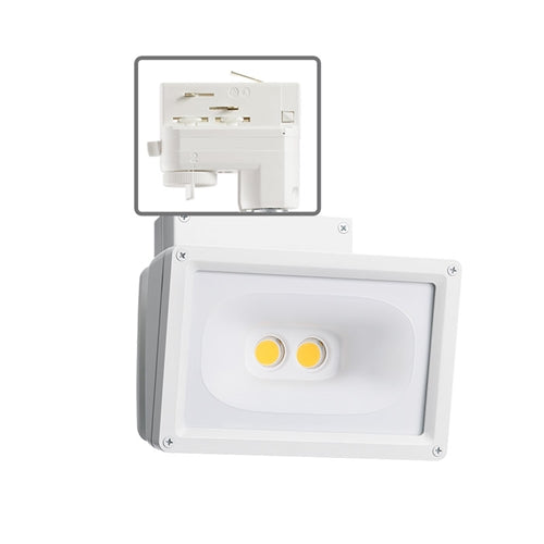Juno HD Commercial Track Lighting TEK259L4KHCWH (T259L TEK 40K 90CRI PDIM WH) 57W LED Wall Wash / Flood Trac Fixture, 4000K Color Temperature, 90 CRI, White Finish