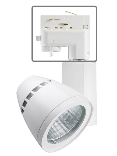 Juno HD Commercial Track Lighting TEK262L35DFWH (T262L TEK 35K 80CRI PDIM FL WH) 26W Conix II LED Fixture, 3500K Color Temperature, 80 CRI, Flood Beam, White Finish