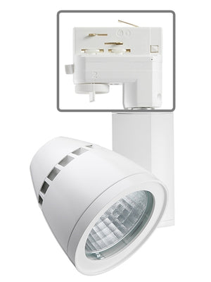 Juno HD Commercial Track Lighting TEK262L4DNWH (T262L TEK 40K 80CRI PDIM NFL WH) 26W Conix II LED Fixture, 4000K Color Temperature, 80 CRI, Narrow Flood Beam, White Finish