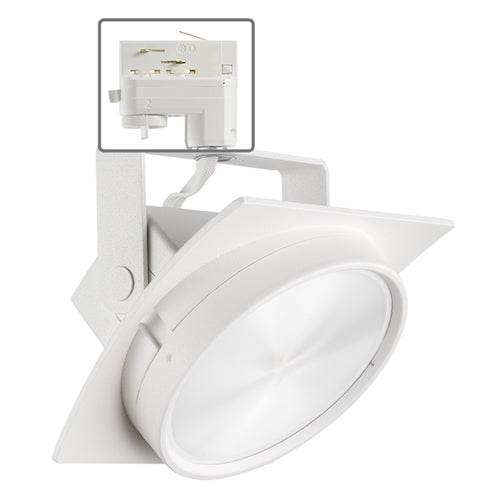Juno HD Commercial Track Lighting TEK271L3KNWH (T271L TEK 30K 80CRI PDIM NFL WH) 13W Arc LED, 3000K Color Temperature,  85 CRI, Narrow Flood Beam, White Finish