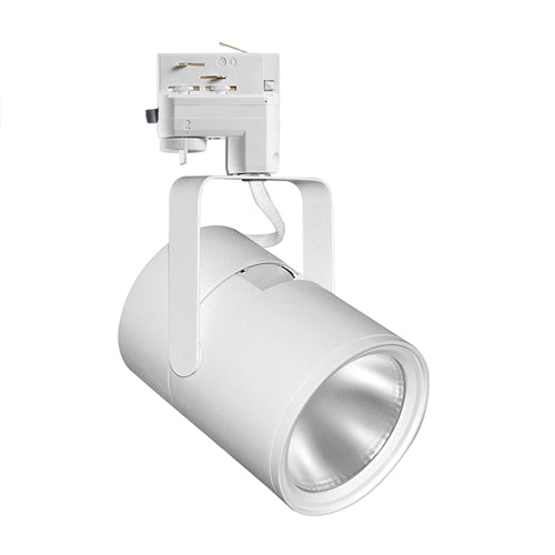 Juno HD Commercial Track Lighting TEK283L35HCFWH (T283L TEK 35K 90CRI PDIM FL WH) 26W Flat Back Cylinder LED, 3500K Color Temperature, Flood Beam, White Finish