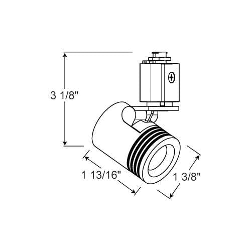 Juno TL114 G2 40K 80CRI NFL WH Track Lighting Trac 12 LED Mini Cylinder Spotlight, 6W 12V, 4000K Color Temperature, 80 CRI, Narrow Flood Beam Distribution, White Color