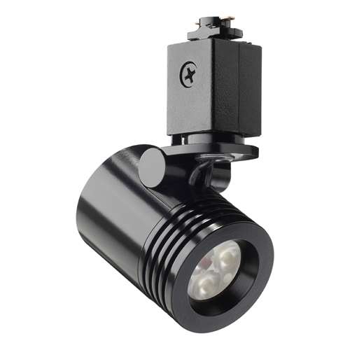 Juno TL114 G2 35K 90CRI NFL BL Track Lighting Trac 12 LED Mini Cylinder Spotlight, 6W 12V, 3500K Color Temperature, 90 CRI, Narrow Flood Beam Distribution, Black Color
