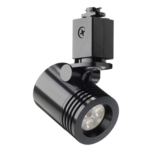 Juno Track Lighting TL114G2-2S-BL Trac 12 LED Mini Cylinder Spotlight, 6W 12V, 2700K Color Temp, Spot Beam Lighting Fixture, Black Color