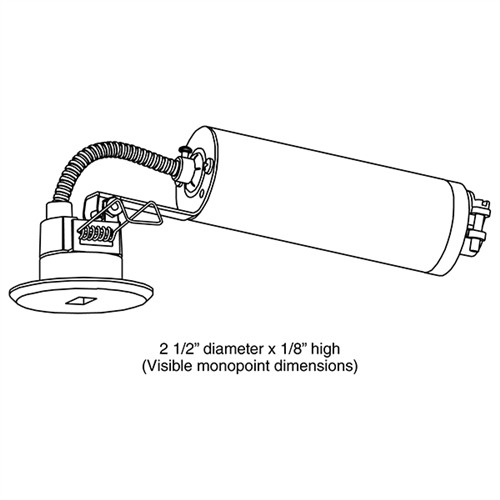 Juno TL44SL (TL44 SL) Trac 12 Low Voltage IC-Rated Miniature Monopoint Adapter For Use With Remote Transformer, Silver Finish