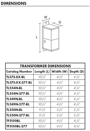 Juno Track Lighting TL554N-277-BL (MAGXFMR 1C 150W 277 12AC BL) Trac 12 or Flex 12 Magnetic Low Voltage Transformer 12V, 0.5-150 Watts, 277VAC