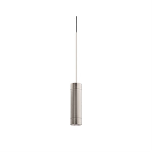 Juno TLPL1783SNSL Trac 12 Decorative LED Mini-Pendant 6W 12V, Cylinder Pendant with 78" Cord, 3000K Color Temperature, Satin Nickel Body, No Glass, Silver Adapter