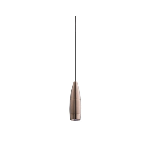 Juno TLPL2783BZBL Trac 12 Decorative LED Mini-Pendant 6W 12V, Flute Pendant, with 78" Cord, 3000K Color Temperature, Bronze Body, No Glass, Black Adapter