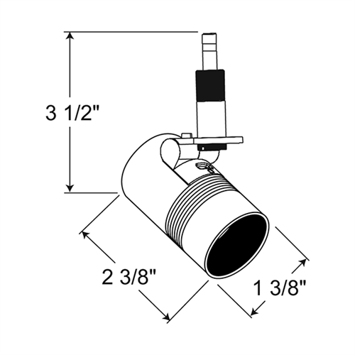 Juno Track Lighting TQJ114G2-3N-BL-S 12V Quick Jack LED Mini-Cylinder Spotlight 6W, 3000K, Narrow Flood, Black Finish, With Snoot