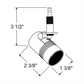 Juno Track Lighting TQJ114G2-3N-STN-S 12V Quick Jack LED Mini-Cylinder Spotlight 6W, 3000K, Narrow Flood, Satin Nickel Finish, With Snoot