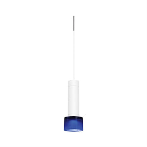 Juno TQJPL11443WHAMBWH Trac-Master Decorative LED Mini-Pendant 6W 12V, Cylinder Pendant with 144 inch Cord, 3000K Color Temperature, White Pendant Body, Amber Glass, White Adapter