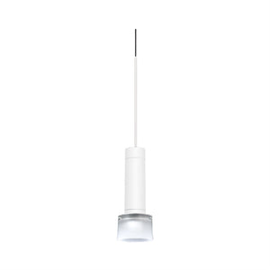 Juno TQJPL11443WHFRTWH Trac-Master Decorative LED Mini-Pendant 6W 12V, Cylinder Pendant with 144 inch Cord, 3000K Color Temperature, White Pendant Body, Frost Glass, White Adapter