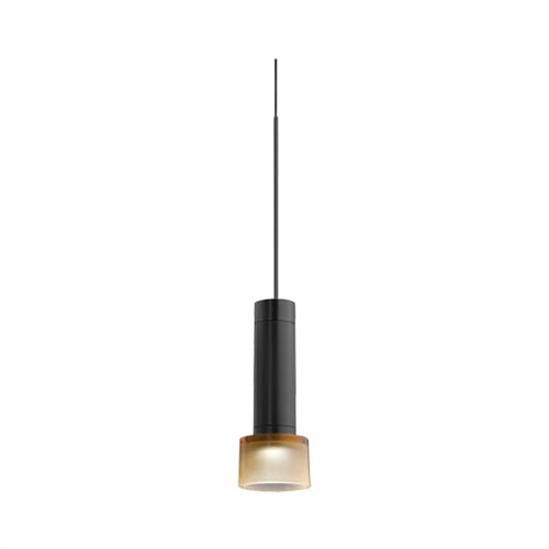 Juno TQJPL1783BLAMBBL Trac-Master Decorative LED Mini-Pendant 6W 12V, Cylinder Pendant with 78 inch Cord, 3000K Color Temperature, Black Pendant Body, Amber Glass, Black Adapter