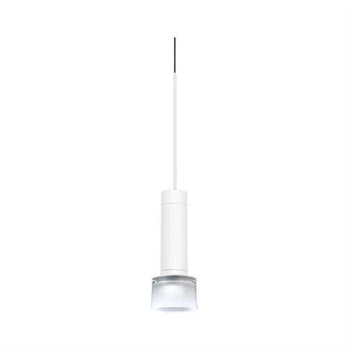 Juno TQJPL1783WHFRTWH Trac-Master Decorative LED Mini-Pendant 6W 12V, Cylinder Pendant with 78 inch Cord, 3000K Color Temperature, White Pendant Body, Frost Glass, White Adapter